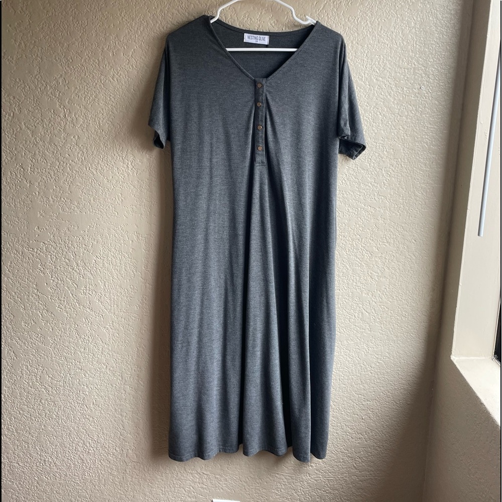 Nesting olive nursing friendly dress